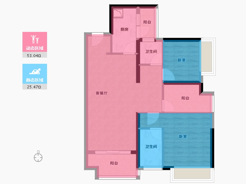 广东省-广州市-新城招商誉府-68.84-户型库-动静分区