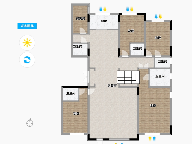 吉林省-长春市-龙腾静月里-178.26-户型库-采光通风