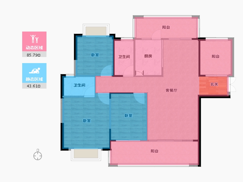 湖南省-邵阳市-恒泰珑湖-118.56-户型库-动静分区