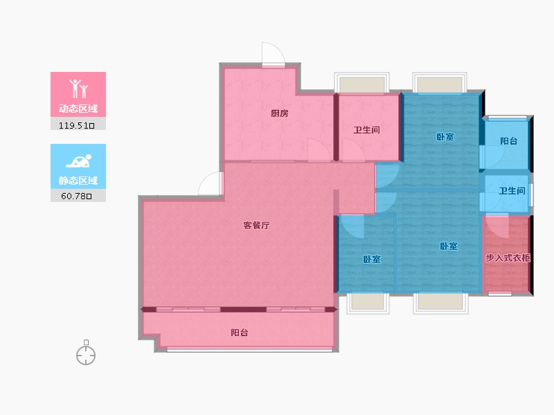 广东省-佛山市-恒大滨江御府-166.01-户型库-动静分区