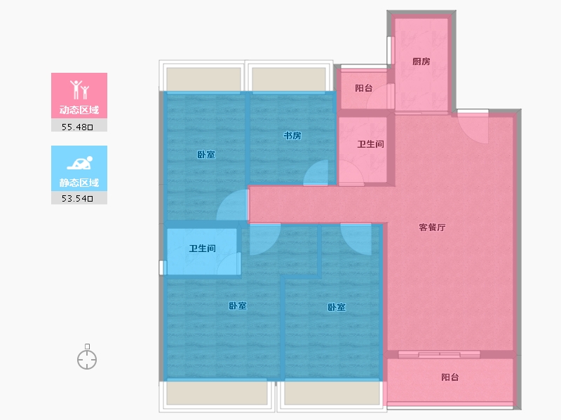 广东省-佛山市-广佛新世界花园洋房-98.15-户型库-动静分区