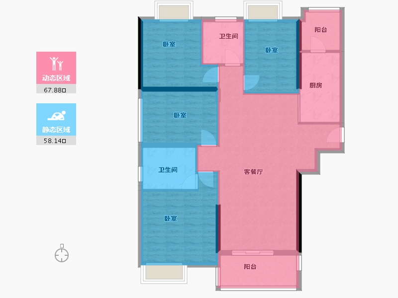 广东省-佛山市-富力西江十号-113.97-户型库-动静分区