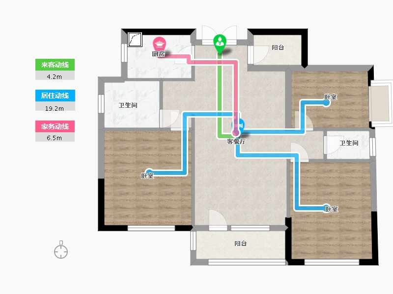 湖北省-孝感市-应城爱漫时光-90.00-户型库-动静线