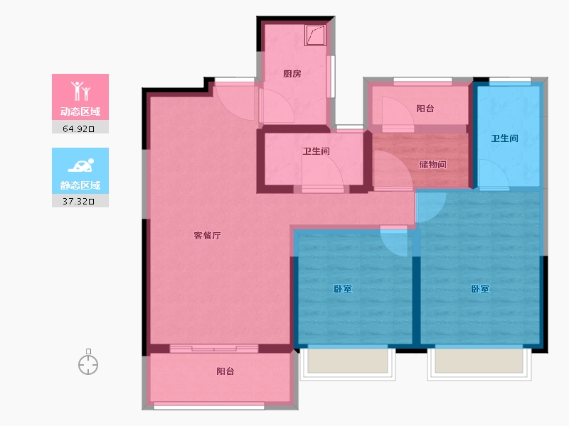 河南省-许昌市-许昌雅居乐国际花园-90.00-户型库-动静分区