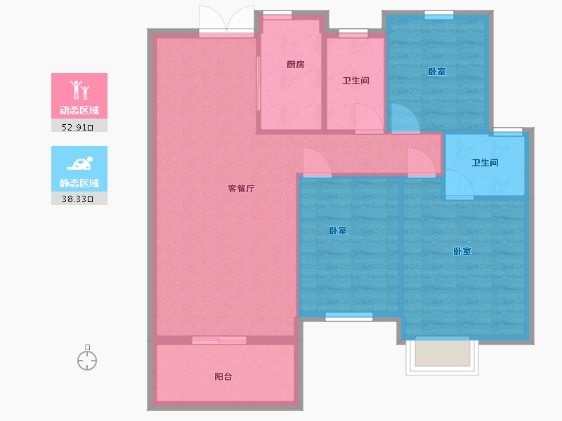 湖北省-孝感市-汉川公园新城二期-83.03-户型库-动静分区