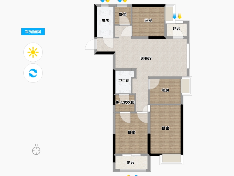 湖北省-武汉市-招商一江璟城-98.03-户型库-采光通风