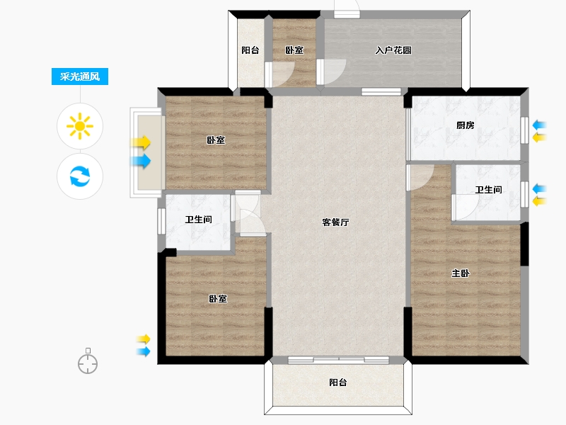 广东省-惠州市-德洲城-100.59-户型库-采光通风