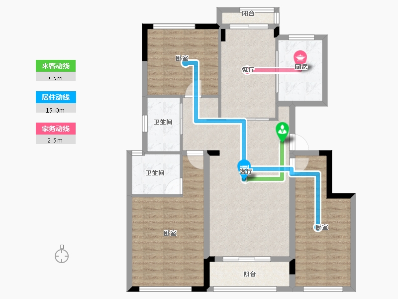 浙江省-宁波市-荣安观江园2期-102.00-户型库-动静线