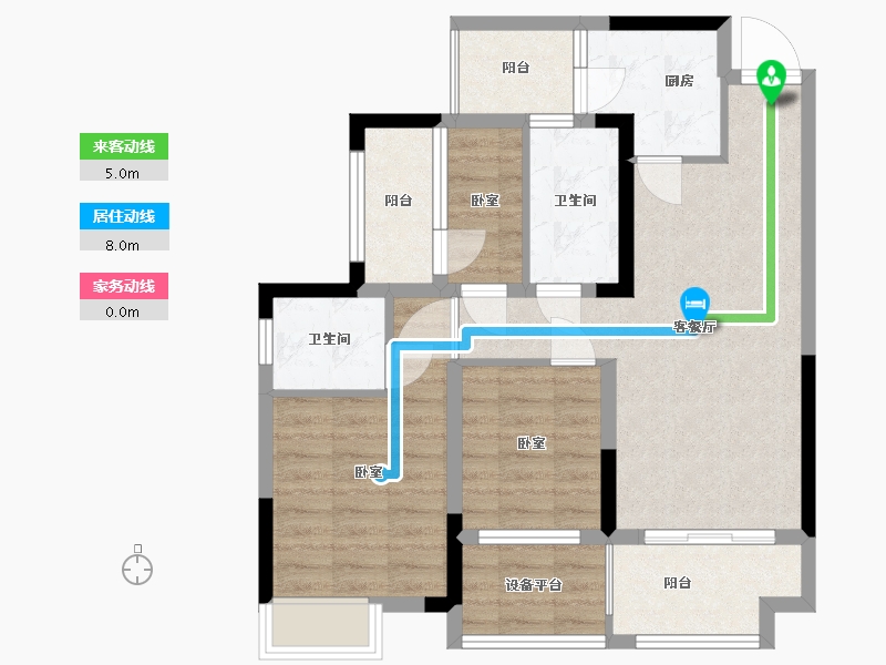 湖南省-怀化市-岳麓青城-77.40-户型库-动静线