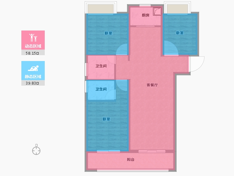 湖北省-武汉市-南德上林公馆-87.68-户型库-动静分区