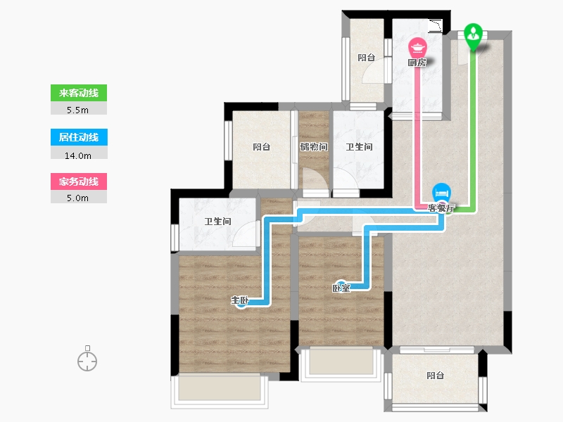 广东省-广州市-中海新城公馆-78.30-户型库-动静线