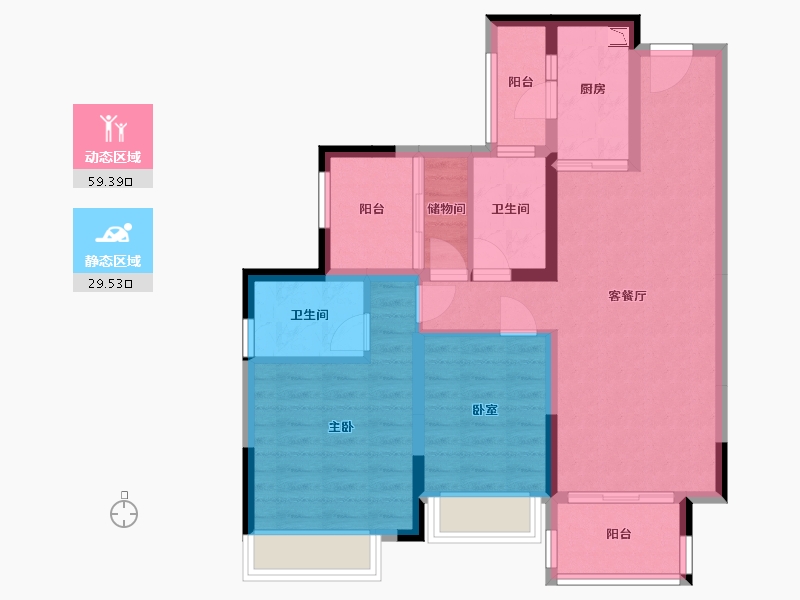 广东省-广州市-中海新城公馆-78.30-户型库-动静分区