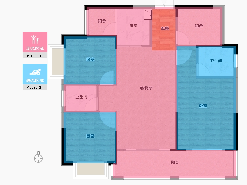 湖南省-邵阳市-恒泰珑湖-93.55-户型库-动静分区