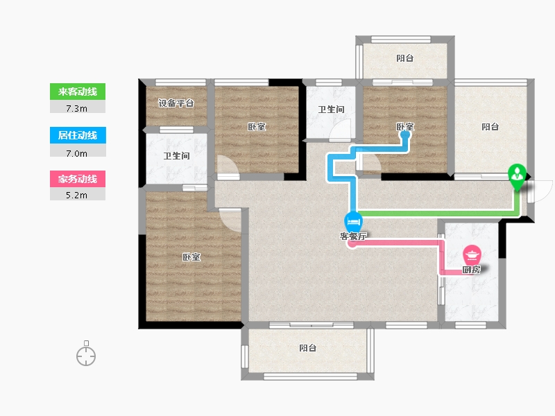 湖南省-长沙市-帝辰·金缇水郡-111.01-户型库-动静线