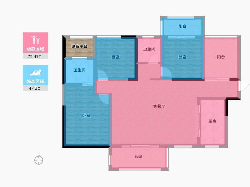 湖南省-长沙市-帝辰·金缇水郡-111.01-户型库-动静分区