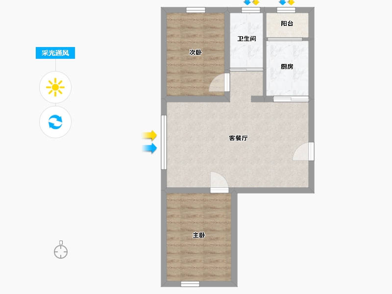 吉林省-长春市-恒泰郡城-53.97-户型库-采光通风