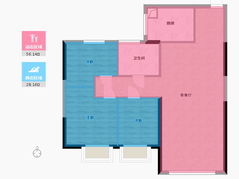 吉林省-长春市-长春恒大文化旅游城-76.01-户型库-动静分区