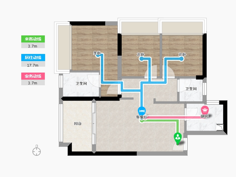 广东省-深圳市-勤诚达正大城-61.76-户型库-动静线