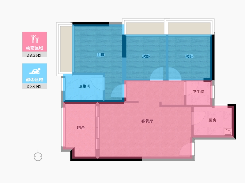 广东省-深圳市-勤诚达正大城-61.76-户型库-动静分区