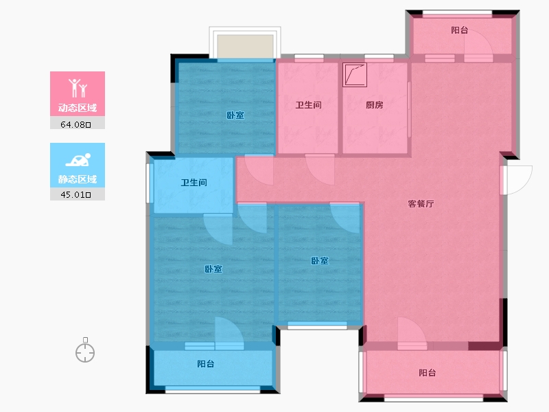 湖北省-孝感市-应城爱漫时光-98.00-户型库-动静分区