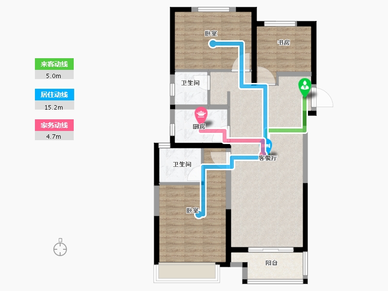 河南省-郑州市-五建新街坊-91.74-户型库-动静线