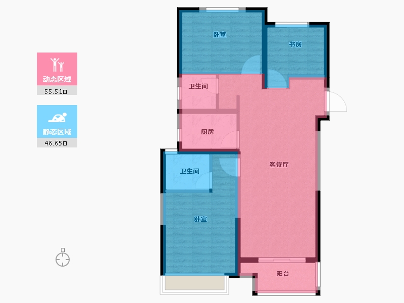 河南省-郑州市-五建新街坊-91.74-户型库-动静分区