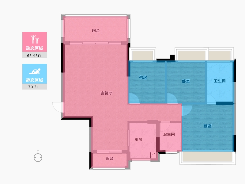 广东省-梅州市-建达欣悦国际-93.07-户型库-动静分区