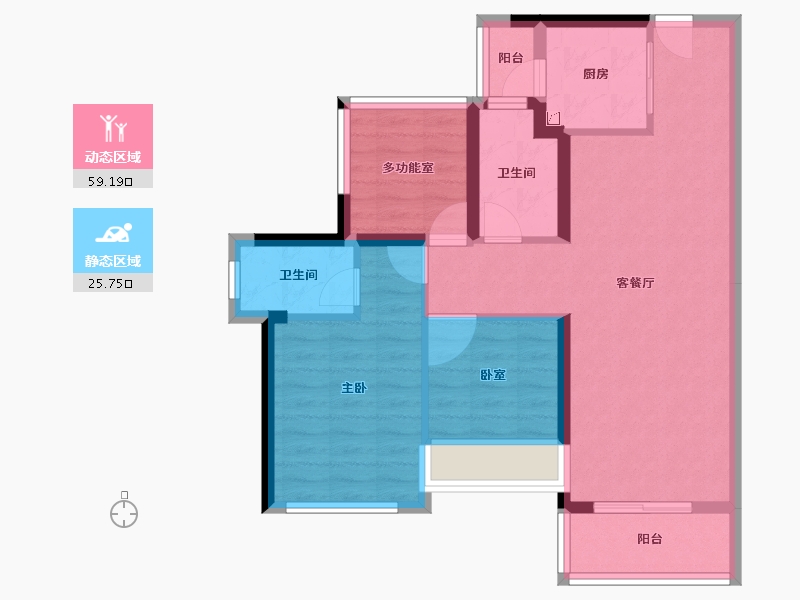 广东省-肇庆市-龙光玖龙山-75.00-户型库-动静分区