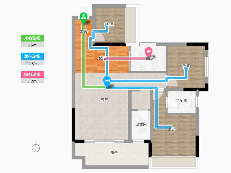 湖南省-衡阳市-博达·晴天悦-86.00-户型库-动静线