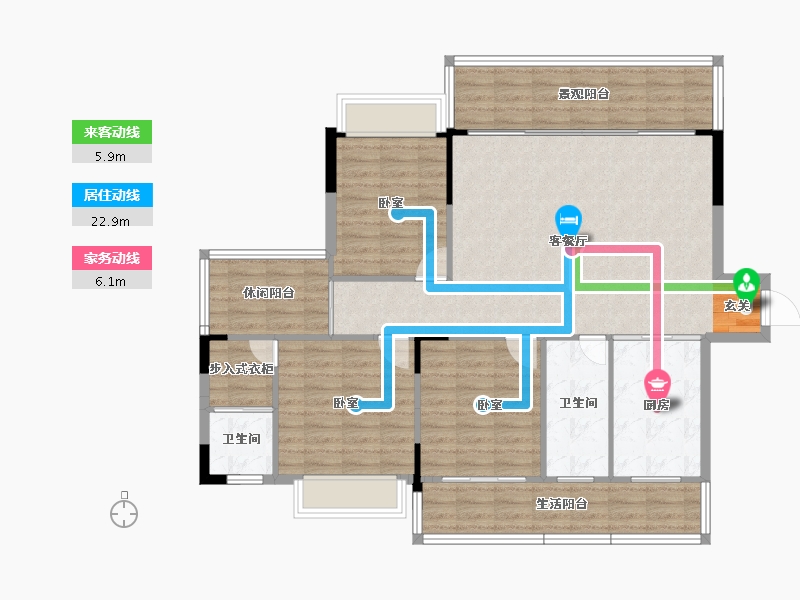 湖南省-邵阳市-江岸景苑二期-117.86-户型库-动静线