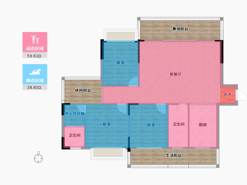 湖南省-邵阳市-江岸景苑二期-117.86-户型库-动静分区