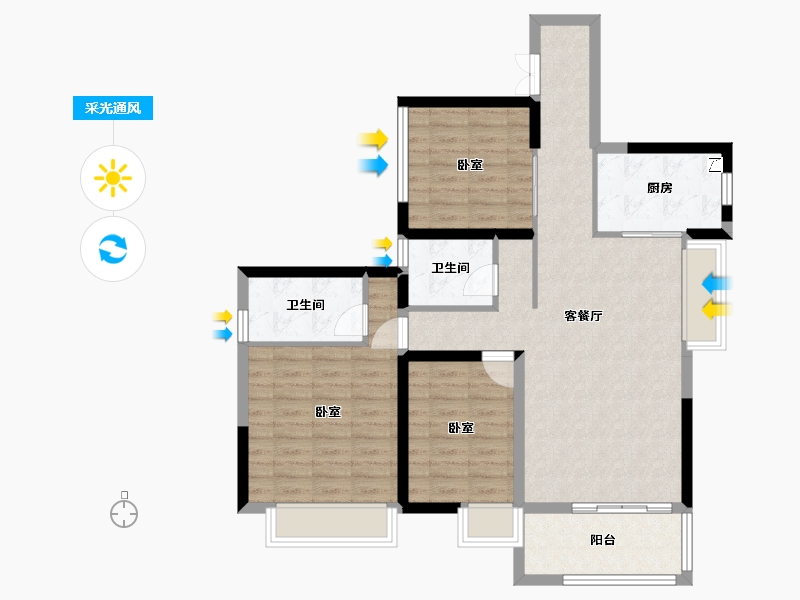 湖北省-孝感市-城际温哥华-94.35-户型库-采光通风