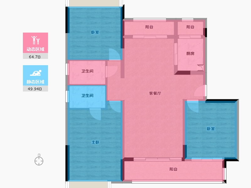 广东省-广州市-中海新城公馆-103.29-户型库-动静分区