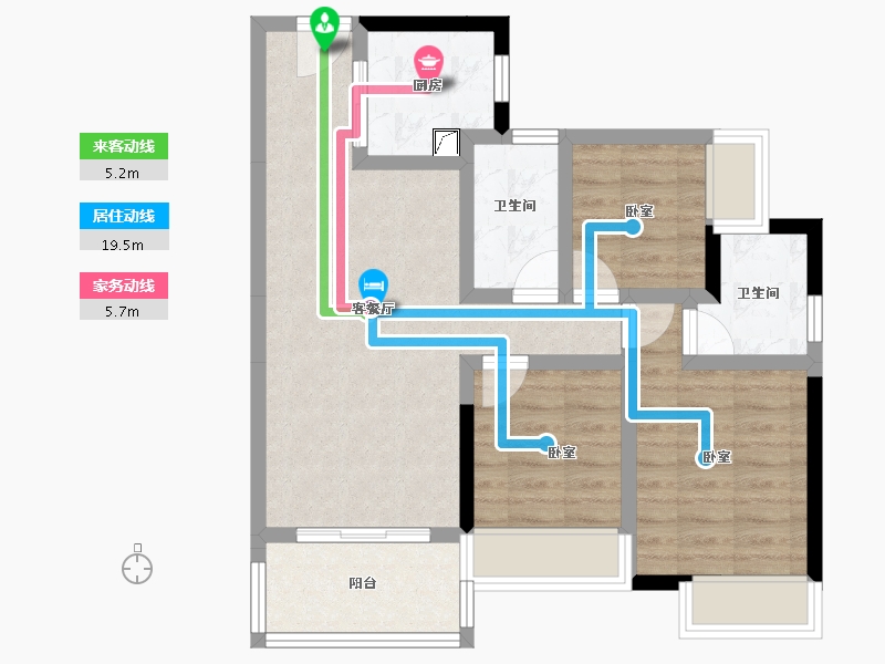 广东省-湛江市-华润置地湛江桃源里-70.15-户型库-动静线