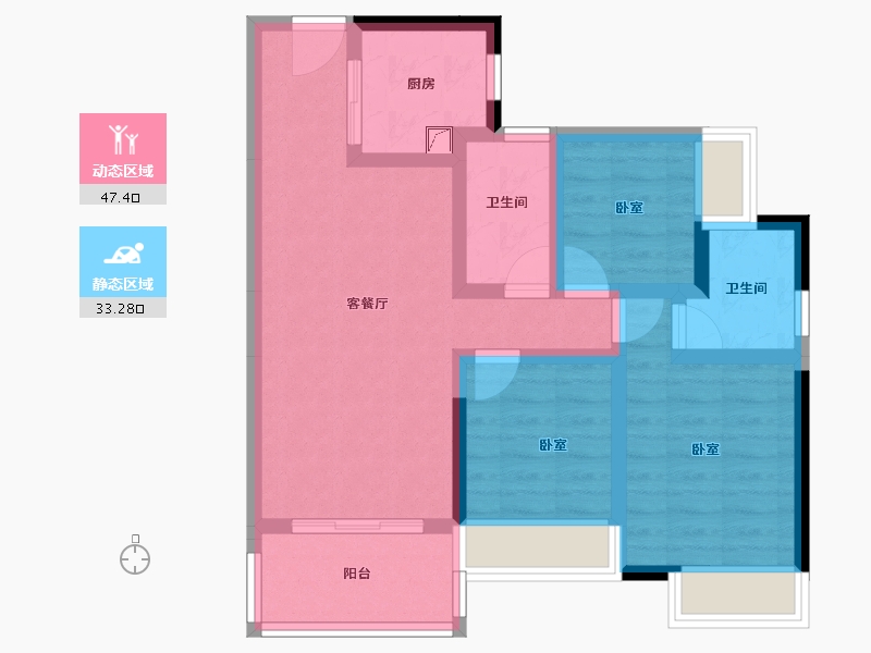 广东省-湛江市-华润置地湛江桃源里-70.15-户型库-动静分区