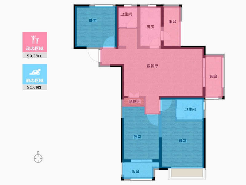 河南省-郑州市-五建新街坊-98.21-户型库-动静分区