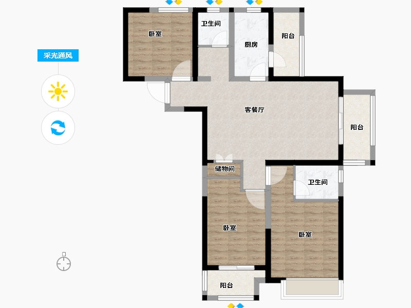 河南省-郑州市-五建新街坊-98.21-户型库-采光通风