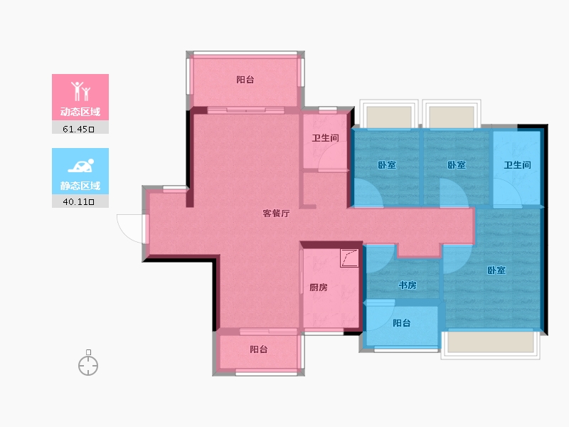 广东省-佛山市-美的观澜府-90.24-户型库-动静分区