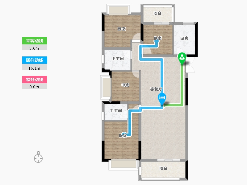 湖南省-长沙市-五矿•万境蓝山住宅-109.90-户型库-动静线