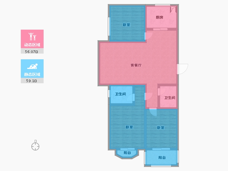 河南省-焦作市-东方国际-102.33-户型库-动静分区