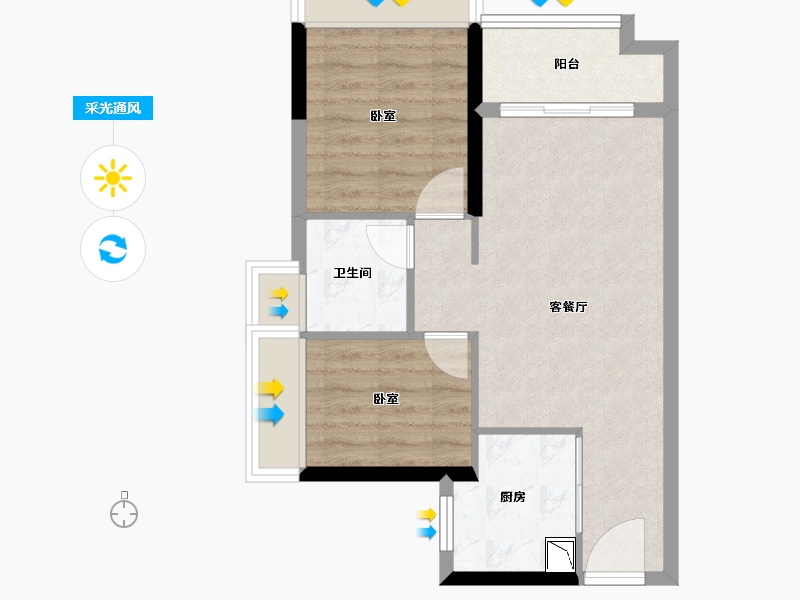 广东省-广州市-星汇城-55.00-户型库-采光通风