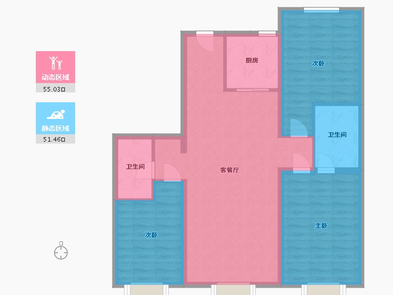 吉林省-长春市-万晟和府-96.00-户型库-动静分区