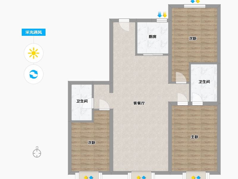 吉林省-长春市-万晟和府-96.00-户型库-采光通风