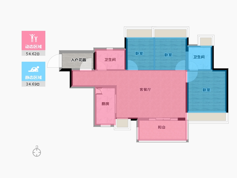 广东省-广州市-星汇城-84.00-户型库-动静分区