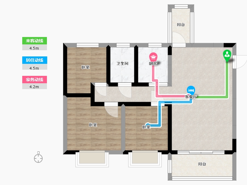 广东省-广州市-翡翠蓝湾璟峰-74.00-户型库-动静线