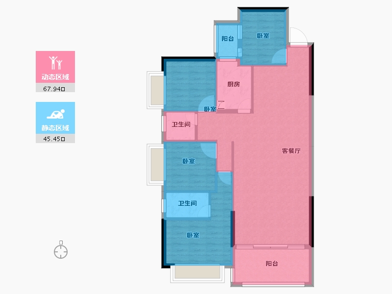 广东省-梅州市-锦绣雅苑-102.86-户型库-动静分区