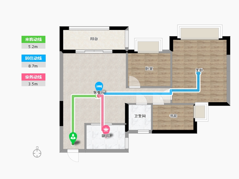 广东省-广州市-翡翠蓝湾璟峰-77.00-户型库-动静线