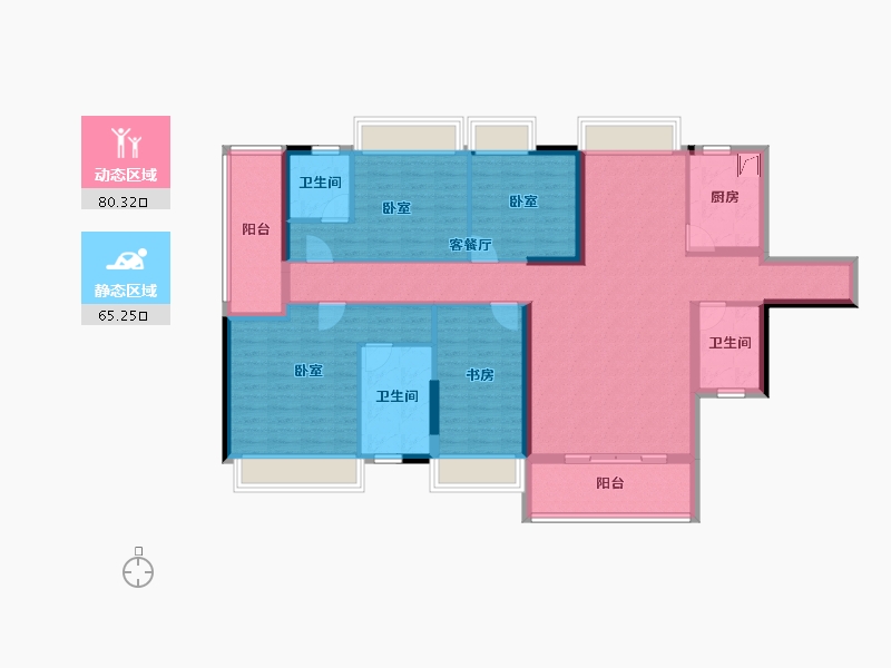 湖北省-孝感市-城际温哥华-129.54-户型库-动静分区