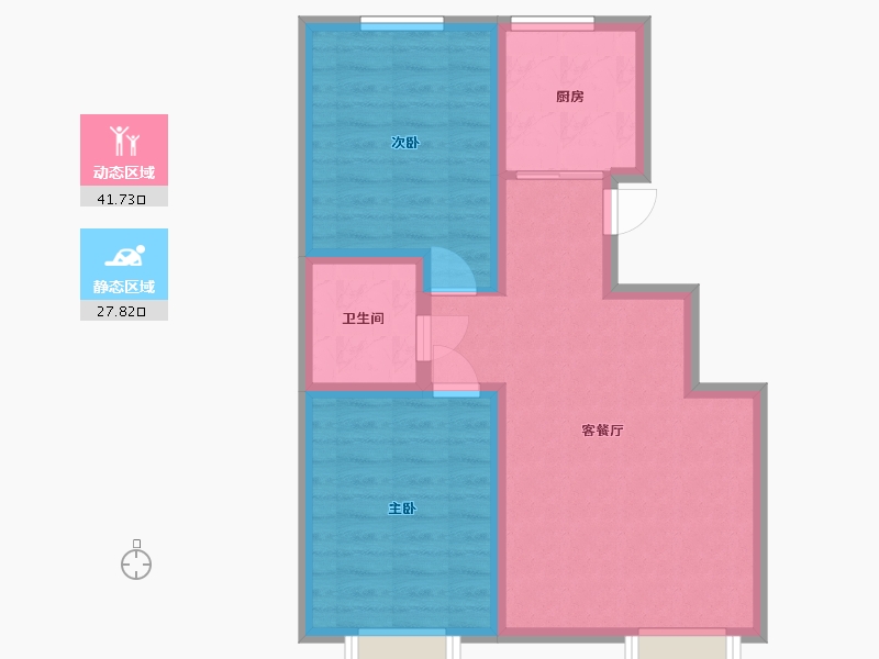 吉林省-长春市-万晟和府-61.81-户型库-动静分区