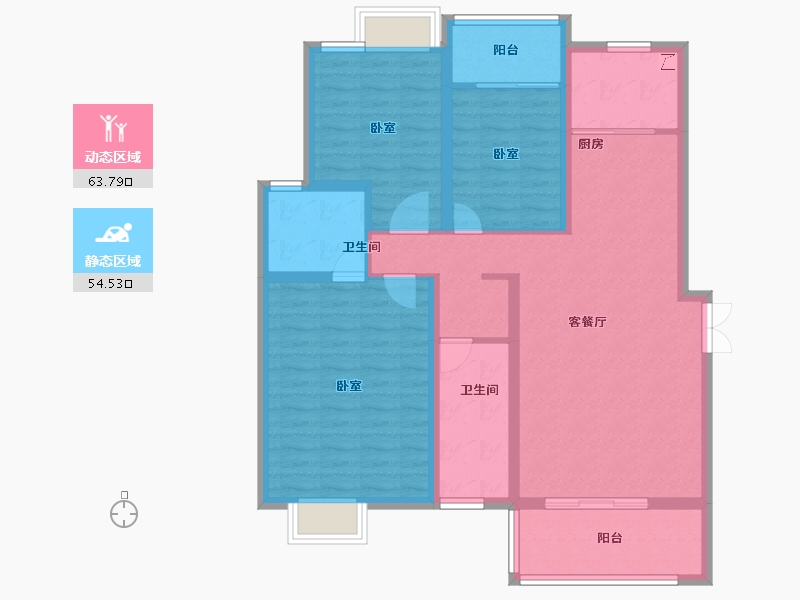 湖北省-孝感市-大悟绣江南-106.00-户型库-动静分区